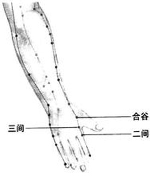 三間穴→治牙痛、腹脹