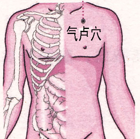 氣盧穴→治胸滿、脅痛