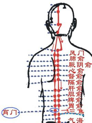 肓門穴→治腰肌勞損